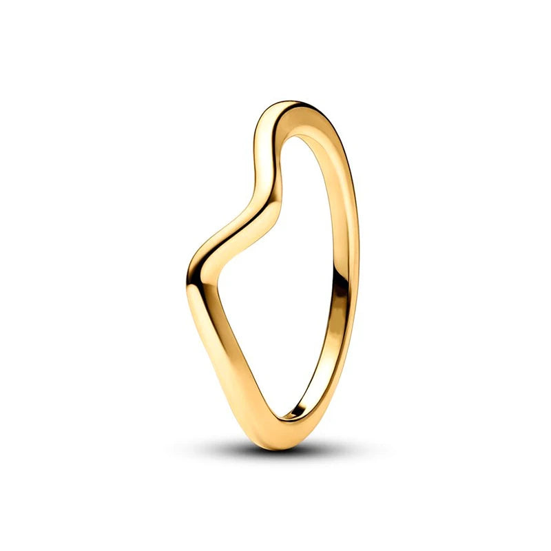 Bague en argent plaqué or 18 carats pour femmes, en forme de cœur, en Zircon, bijoux fins, cadeaux d'anniversaire, de saint-valentin, 925