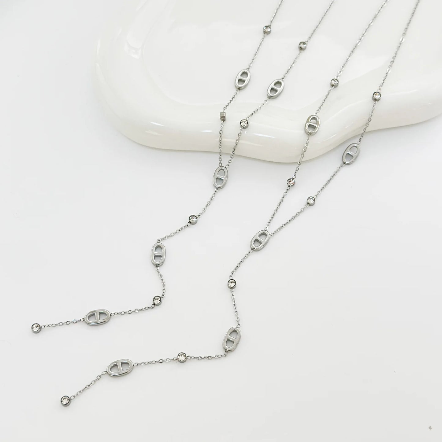 Collier Chaîne Y Acier Titane - Style Français Inaltérable Femme