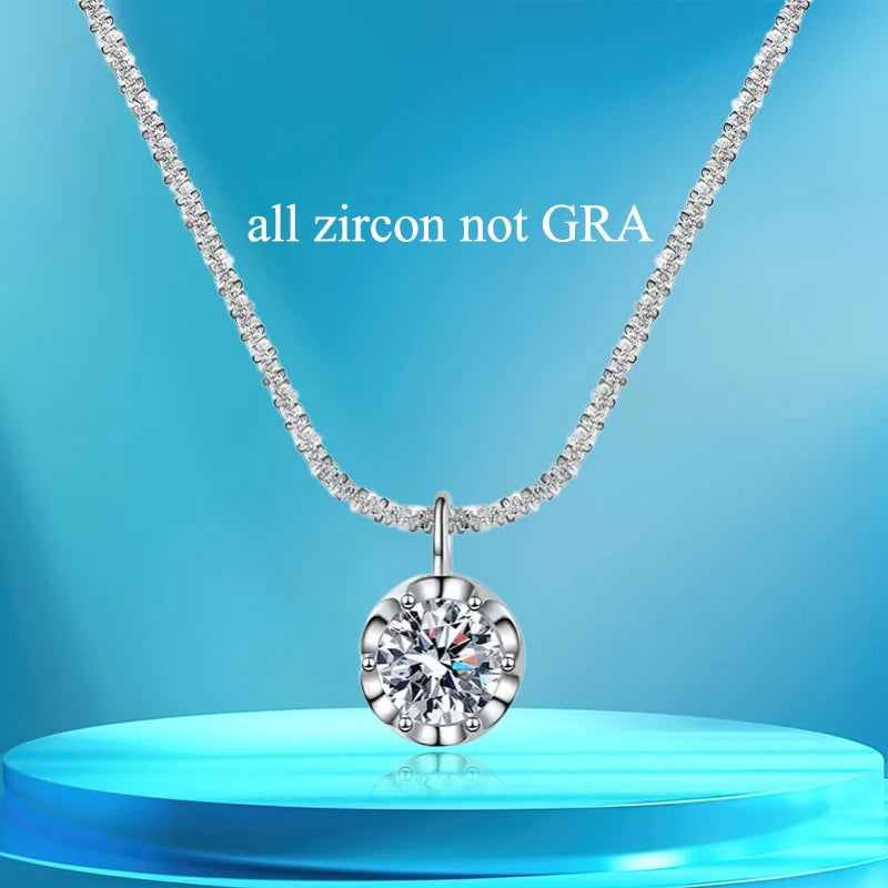 Collier Couronne Moissanite VVS1 - Argent Sterling 925 Certifié