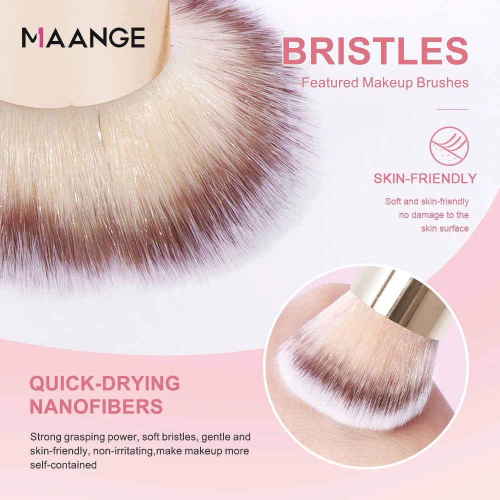 MAANGE-Kit de pinceaux de maquillage pour le visage pour femme, correcteur de fond de teint, poils doux, outil de beauté impeccable, coffret cadeau, 4 pièces