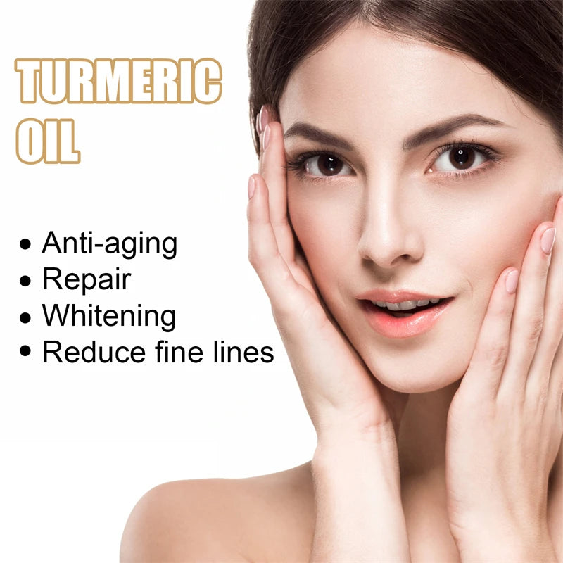 Sérum pour le visage au curcuma, rétrécit les pores, Essence réparatrice, mélanine, éclaircissant, hydratant, nourrissant, huile de cur-cumin, estompe les taches foncées, soins pour la peau