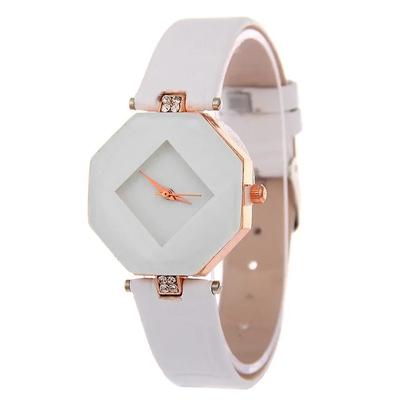 Créatif Design décontracté femmes Montre bracelet en cuir bleu Montre multicolore analogique Quartz montres dames Reloj Mujer Montre Femme