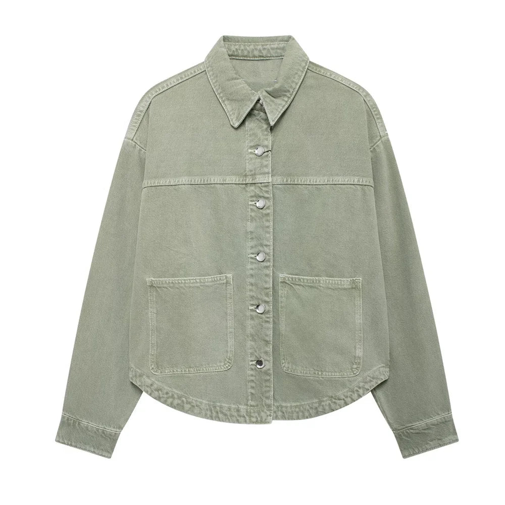 Veste Denim Premium Lencensa - Manteau Femme Haute Qualité Automne 2024