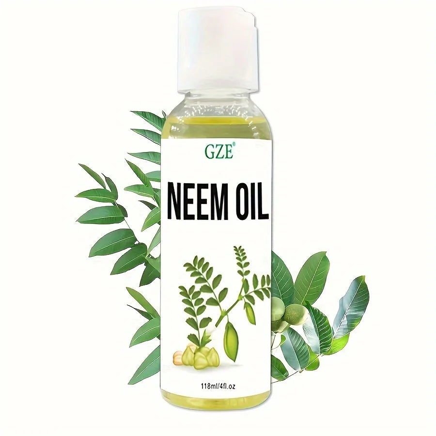 GZE Neem Oil for Skin, Hair Growth Undiluted Cold-Pressed, Uses for Hair, Skin, and Nails - Lencensa