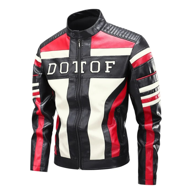Veste Biker Premium Lencensa - Cuir PU Vintage Col Montant - Qualité Exceptionnelle