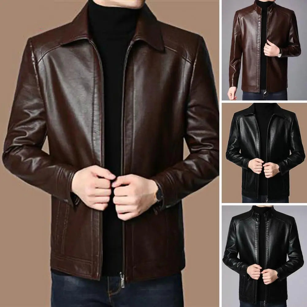 Veste Moto Premium Lencensa - Cuir Col Montant - Qualité Exceptionnelle Automne