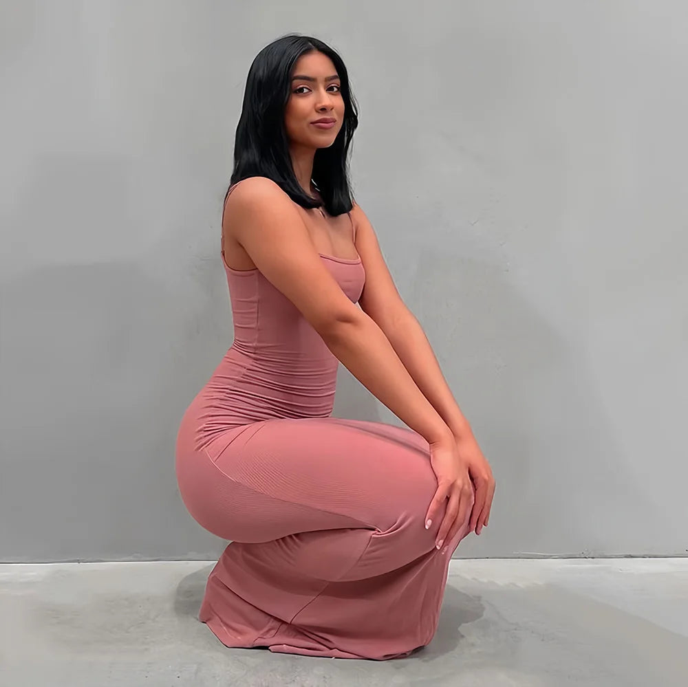 Robe Longue Femme Sexy - Dos Nu et Bretelles Ajustables