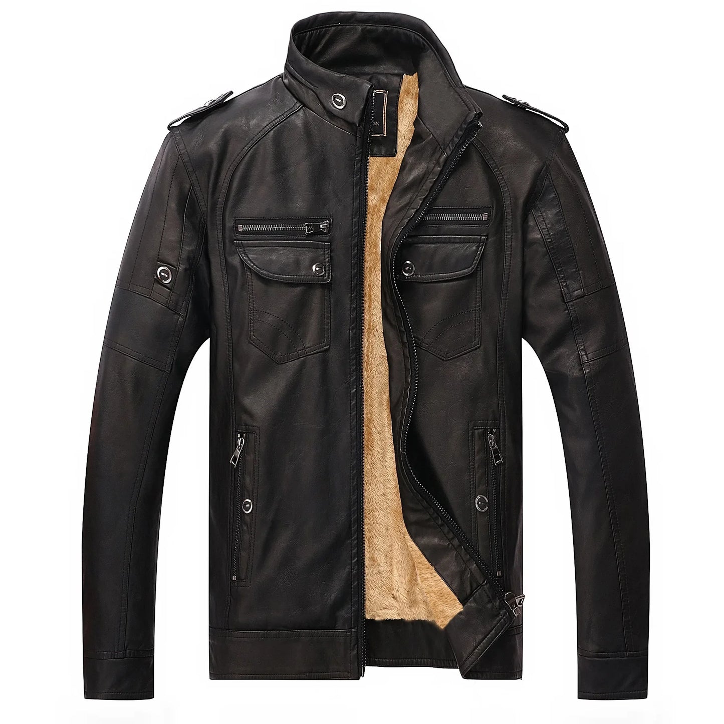 Veste en cuir PU pour hommes, Plus Velvet, Blazer décontracté, Coupe couvertes, CombJacket, Streetwear, Cuir trempé, Vintage