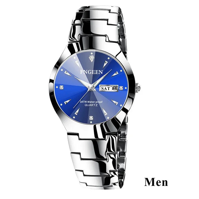 FNGEEN-Montre à Quartz de Luxe en Acier Inoxydable pour Homme et Femme, Montre-Bracelet Étanche pour Couple, Amoureux, 2023, 5808