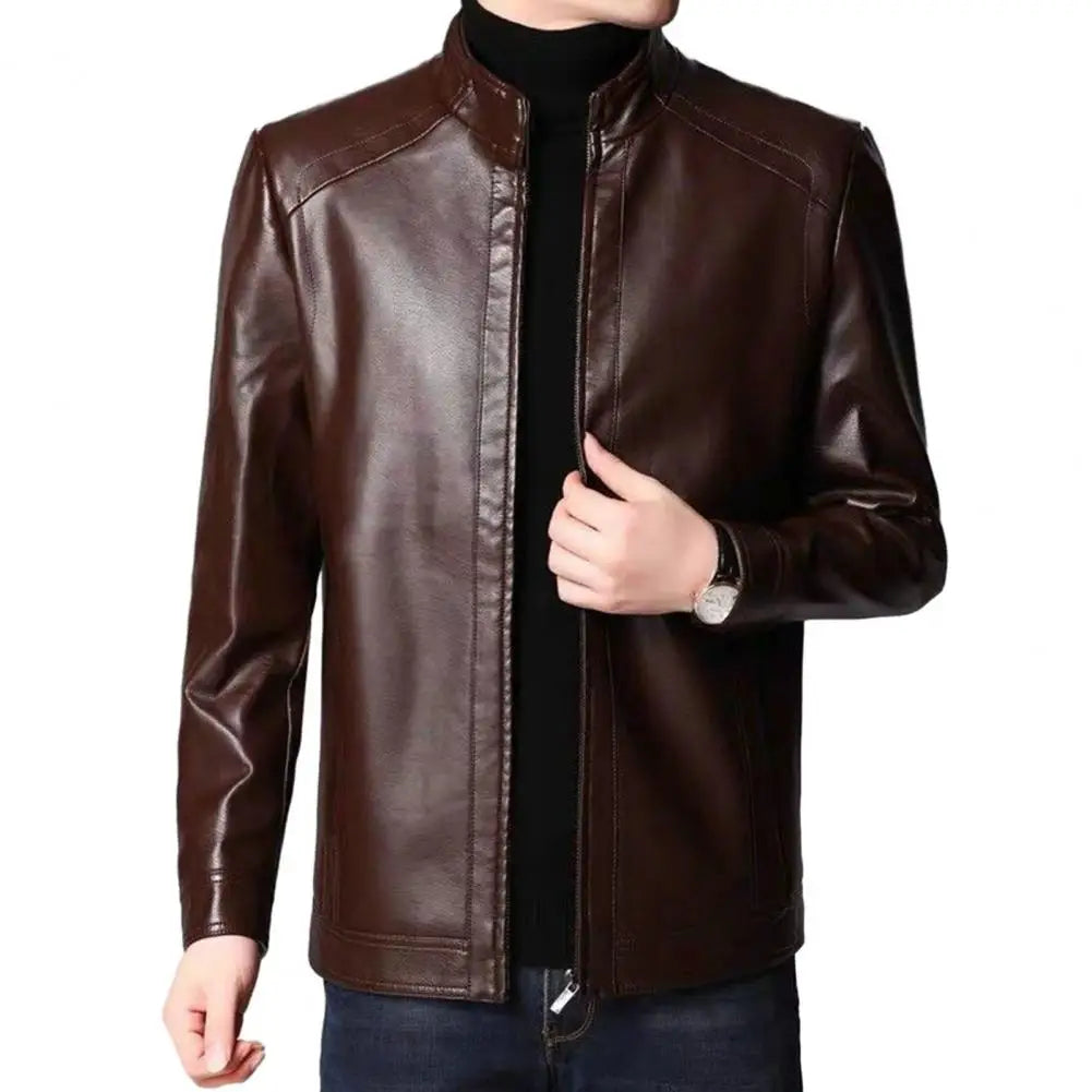 Veste Moto Premium Lencensa - Cuir Col Montant - Qualité Exceptionnelle Automne
