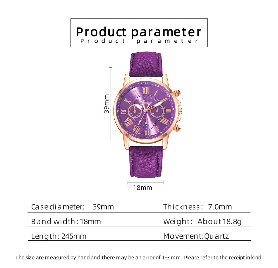 Reloj Mujer Mode Femmes Montres Dames Violet En Cuir Quartz Montre-Bracelet pour Femmes Bussiness Casual Montre Relogio Feminino