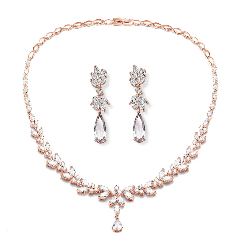 ZAKOL marque de luxe cubique zircone boucles d'oreilles collier élégant magnifique CZ mariage Banquet fête ensemble de bijoux