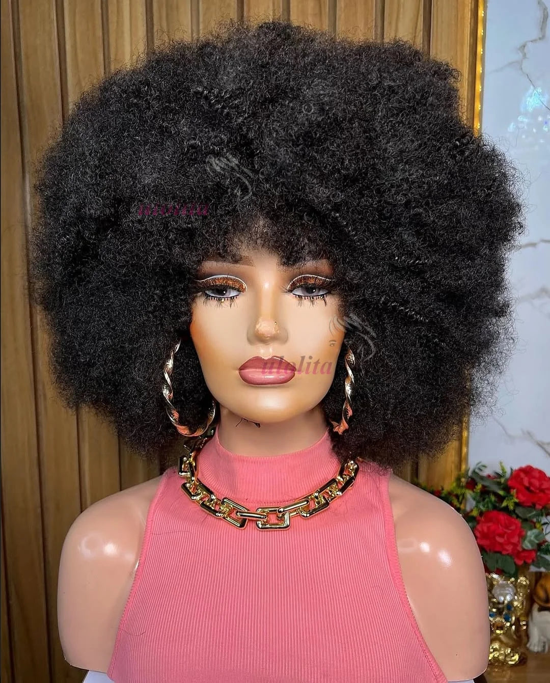Cheveux péruviens Pixie court Afro crépus bouclés Bob coupe rebondissant pas cher pleine Machine faite perruques de cheveux humains pour les femmes noires sans colle Remy