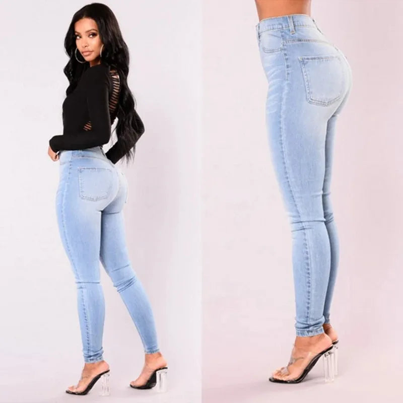 Jean Premium Femme Taille Haute - Denim Stretch Haute Qualité Push-Up