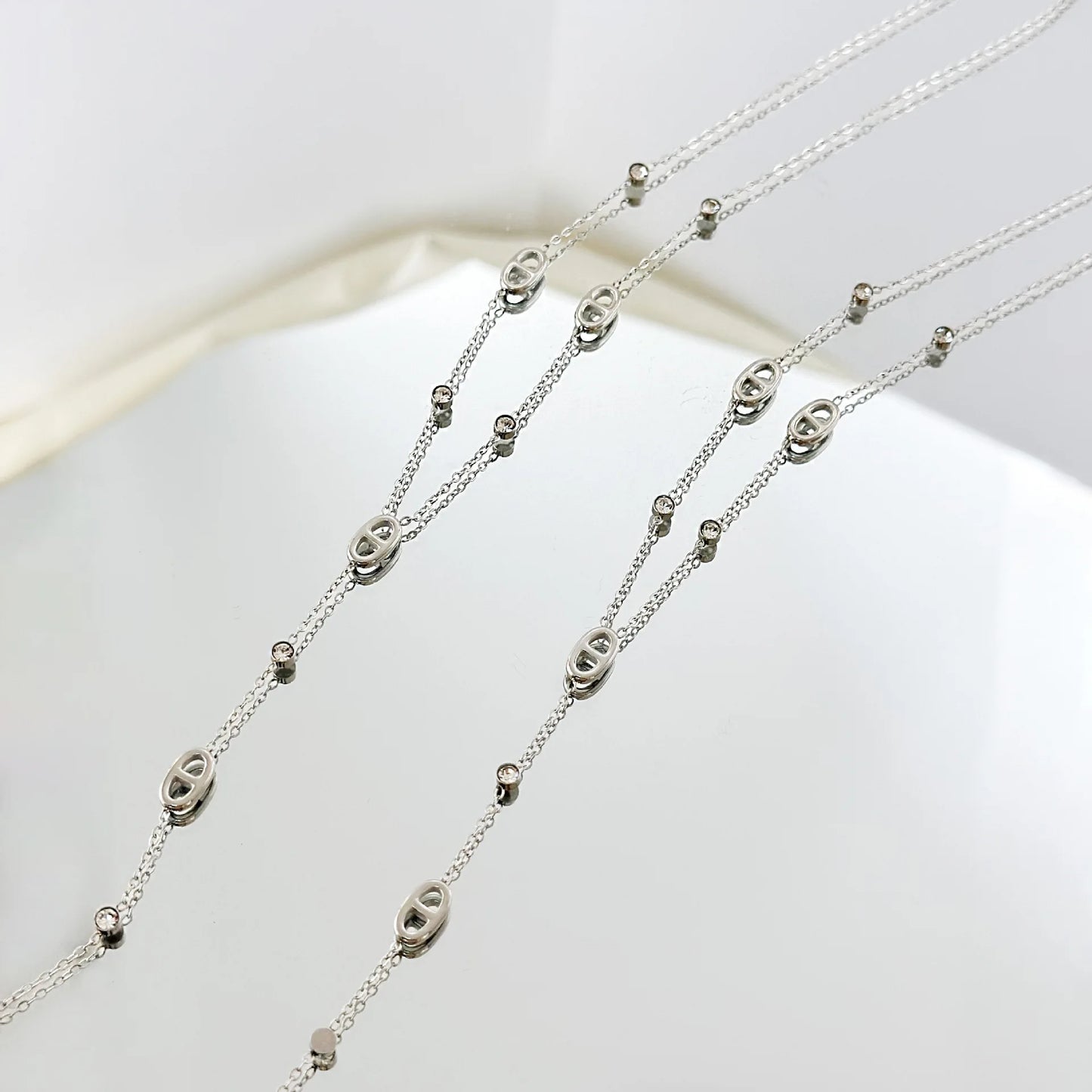 Collier Chaîne Y Acier Titane - Style Français Inaltérable Femme