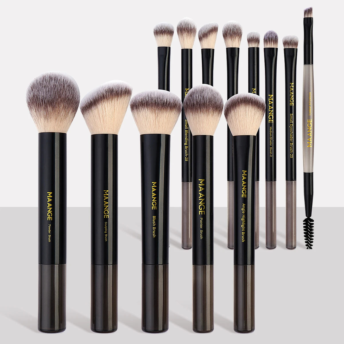 MAANGE 13 pièces ensemble de pinceaux de maquillage fond de teint correcteur poudre fard à paupières Blush brosse Kabuki mélange outil de beauté cosmétique pour le visage - Lencensa