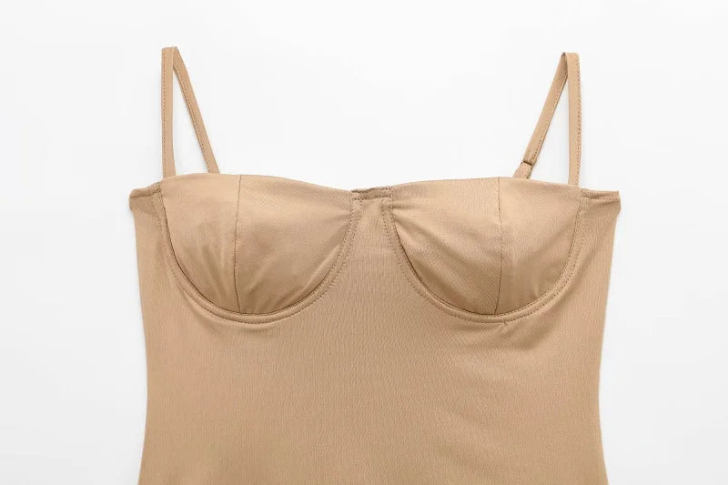 MUJER Sexy Satin Body Femmes Dos Nu Bustier Top Femmes Sexy Tenues Lingerie Bodys pour Femmes Sans Manches Femmes Top Body