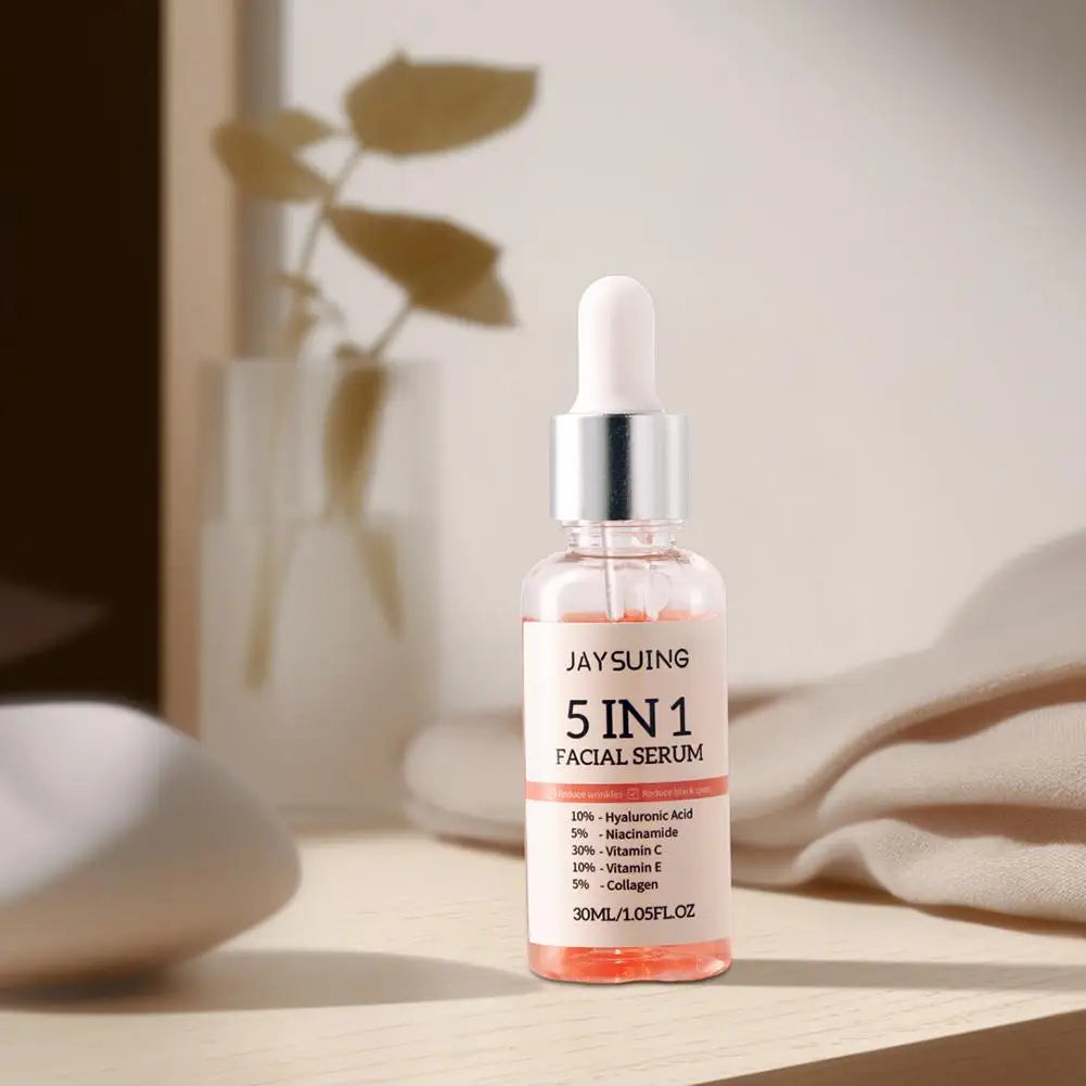 Sérum visage 5 en 1, hydratant, blanchissant, anti-déformable, anti-âge, vitamine C et acide hyaluronique pour réduire les pores, 30ml