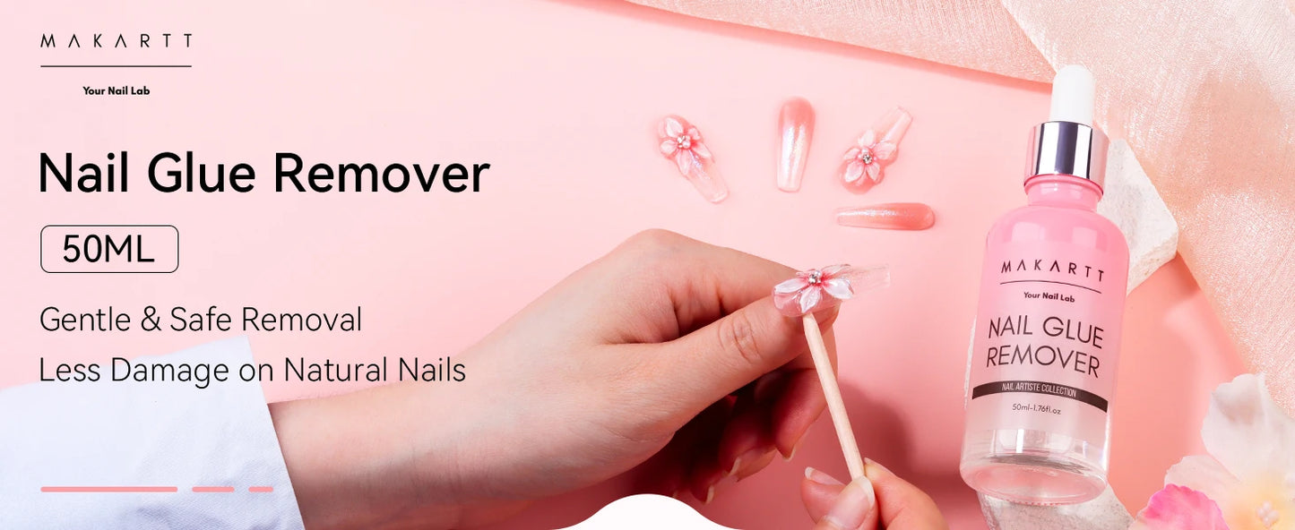 Makartt Dissolvant de colle et de colle à ongles super fort, déboucheur de colle rapide | Facile retrait avec un applicateur compte-gouttes pour presse sur les ongles