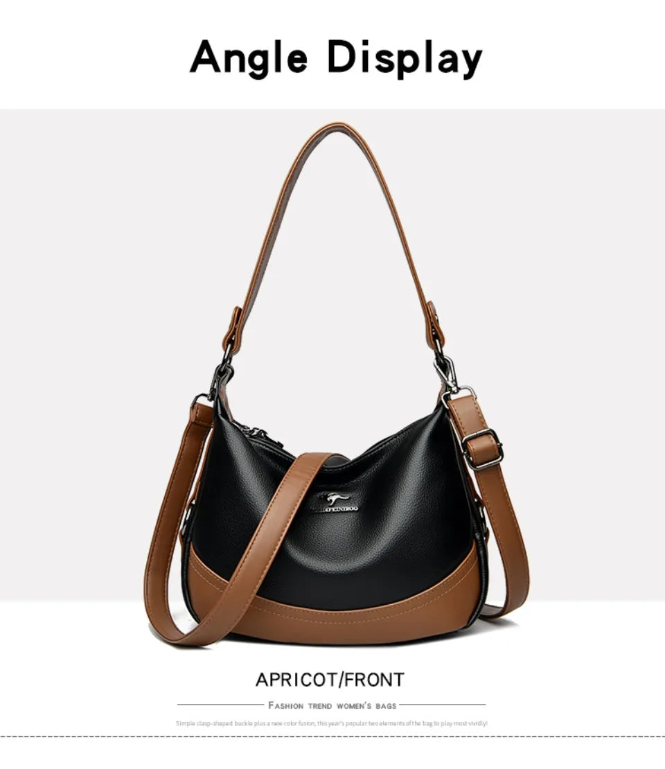 Sac à main en cuir souple pour femme, sac à bandoulière, sac messager décontracté, haute qualité, créateur de luxe, initié, nouveau