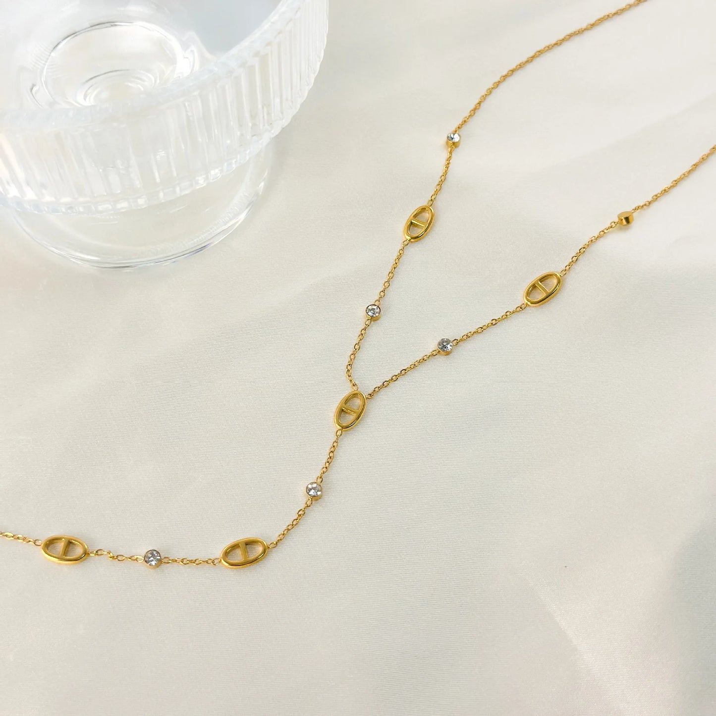 Collier Chaîne Y Acier Titane - Style Français Inaltérable Femme
