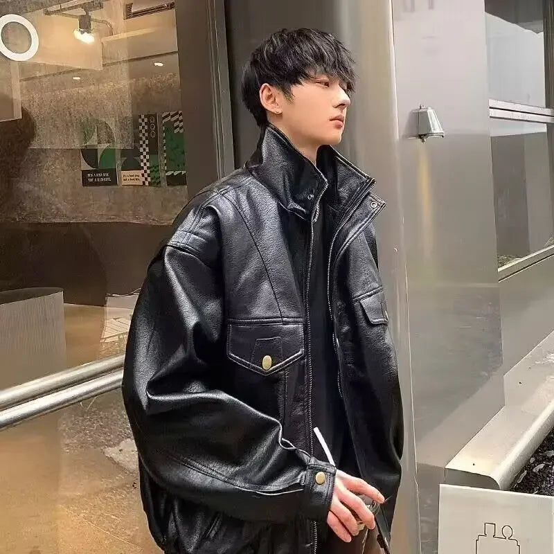 Blouson Aviateur Premium Lencensa - Cuir PU Vintage Unisexe - Qualité Exceptionnelle