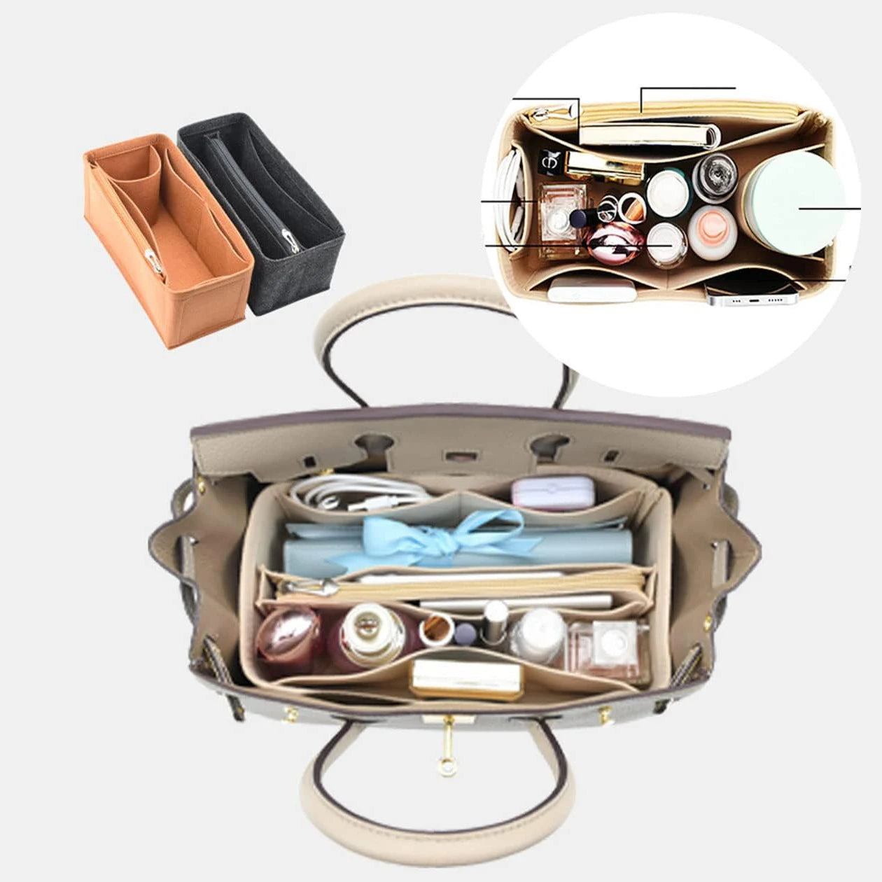 Insert organisateur de sac à main pour birkin 35 organisateur de sac insert de sac fourre-tout