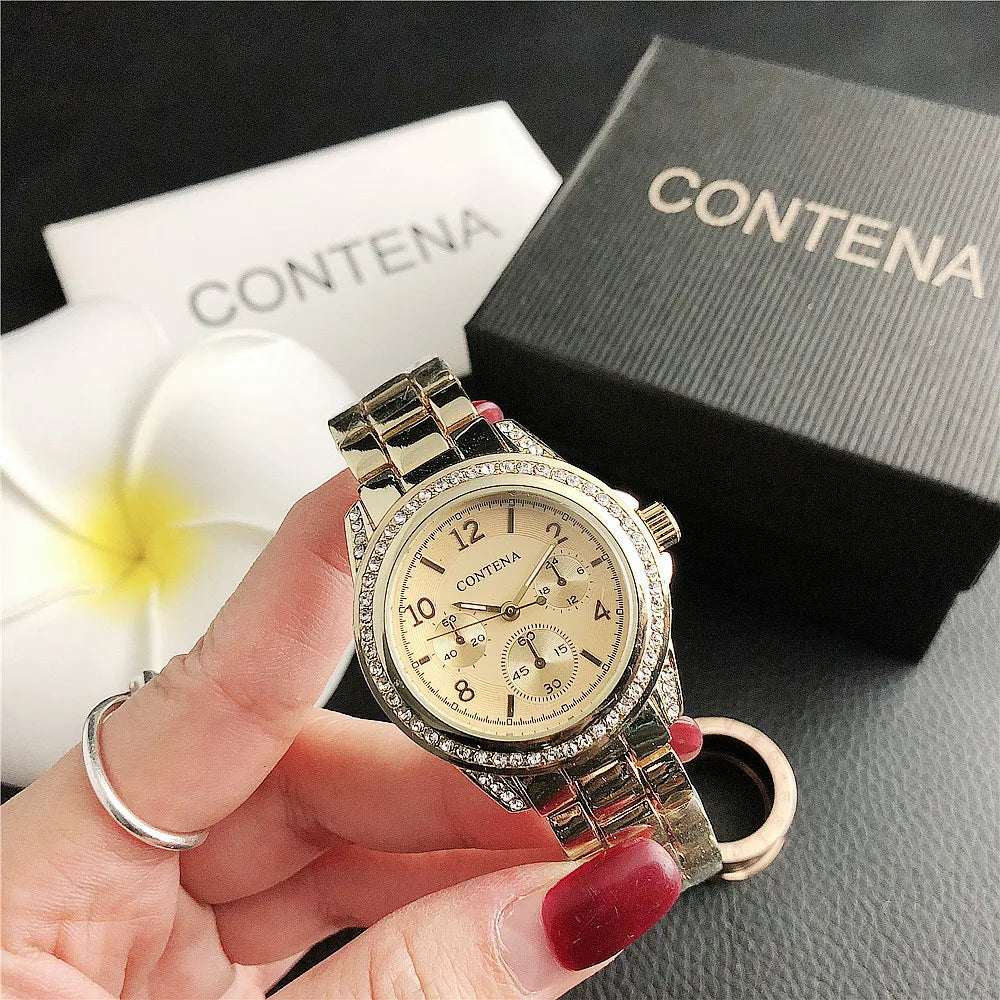 Montre pour femme Top marque de luxe en acier inoxydable strass Quartz montre-bracelet pour femmes mode robe dames horloge montre femme