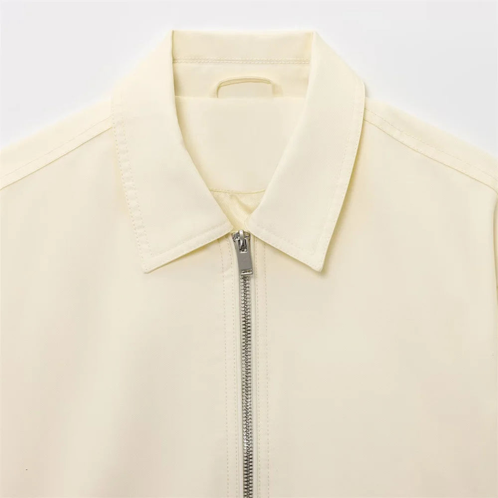 Veste Premium Femme Lencensa - Blazer Zippé Haute Qualité Polyvalent
