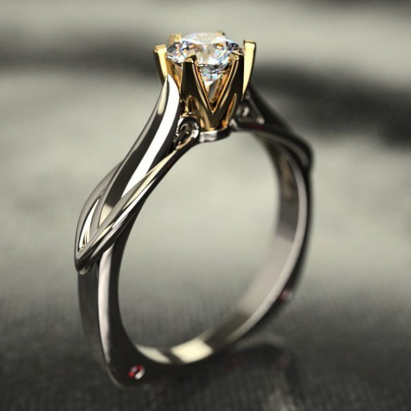 Bague Or 18K Moissanite Naturelle - Bijou Couple Mariage Premium