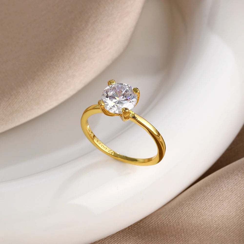 Miniso 925 originaux argent 18K plaqué or princesse voiture coeur Mickey Minnie bague de mariage ensemble pour femme Tiki bijoux cadeau de fête