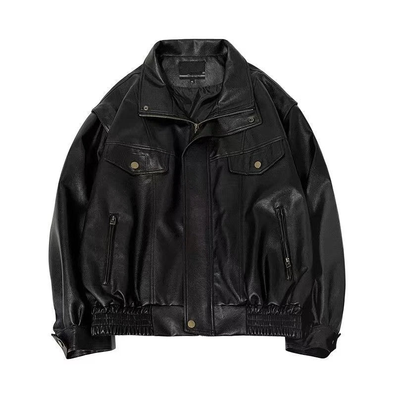 Blouson Aviateur Premium Lencensa - Cuir PU Vintage Unisexe - Qualité Exceptionnelle