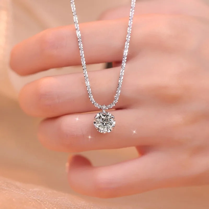 Collier Couronne Moissanite VVS1 - Argent Sterling 925 Certifié