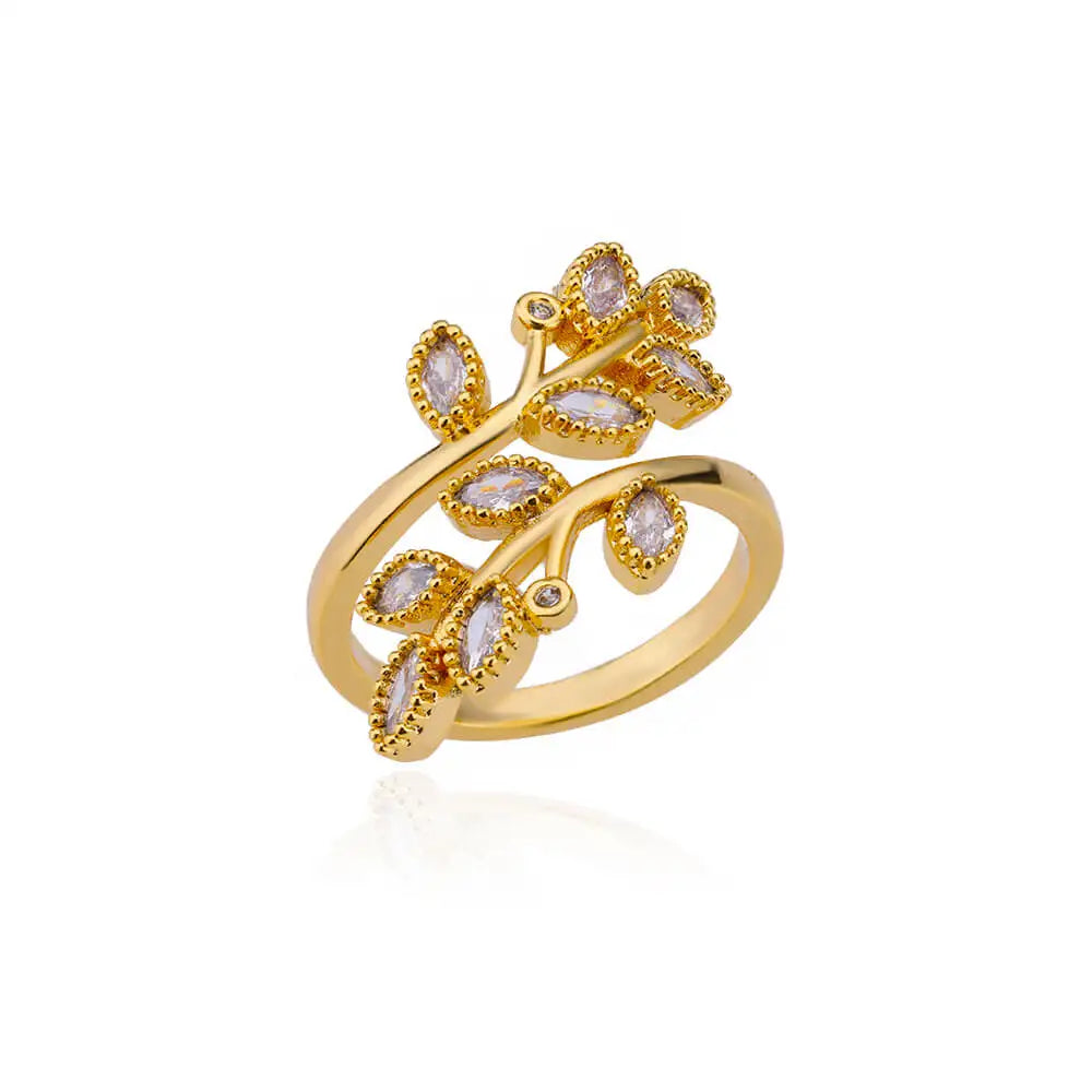 Bague Zircon Dorée Acier Inoxydable - Style Y2K Tendance 2025