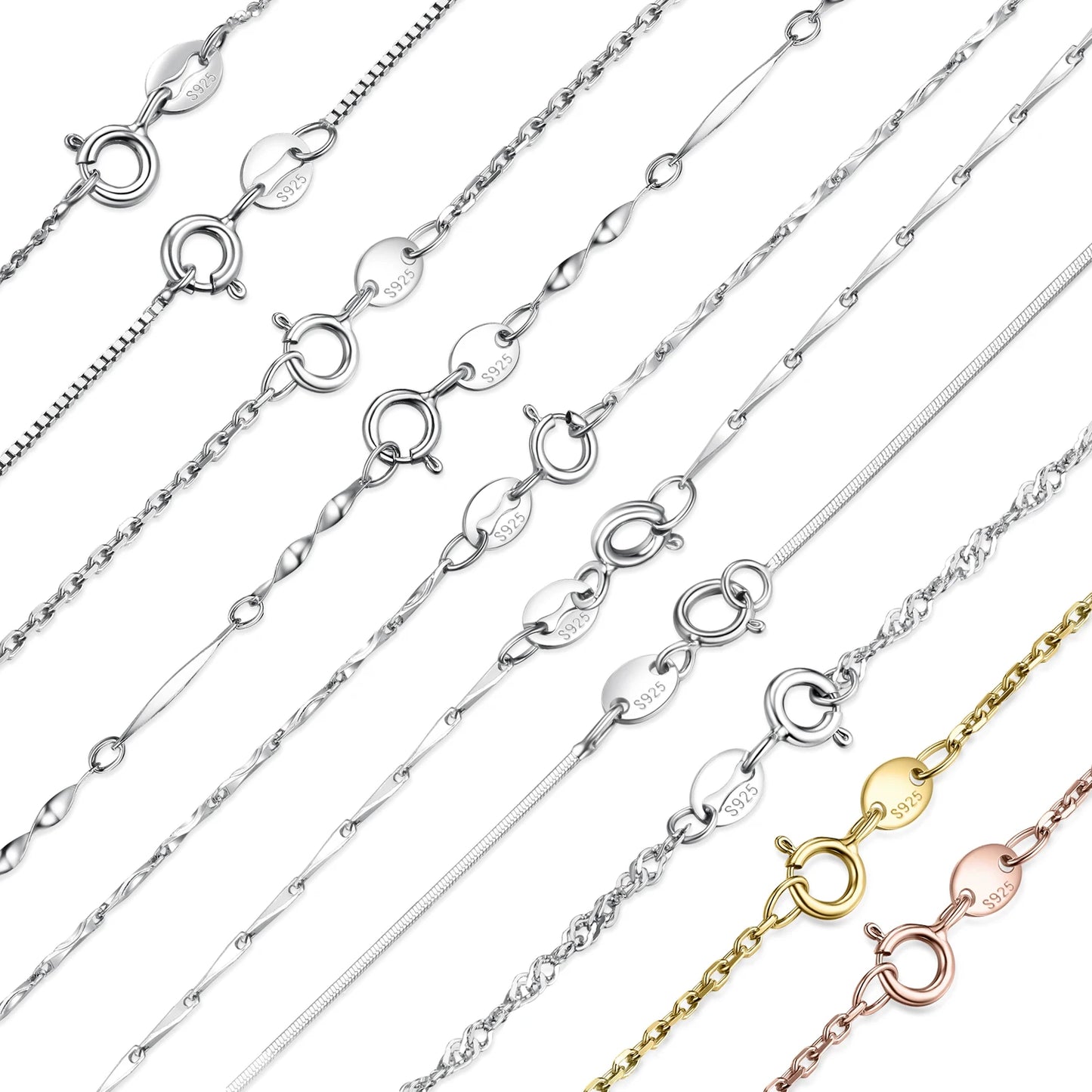 JewelryPalace – collier en argent Sterling 100% 925 véritable pour femmes, lingot torsadé, Trace Belcher serpent Bar, singapour, chaîne de boîte