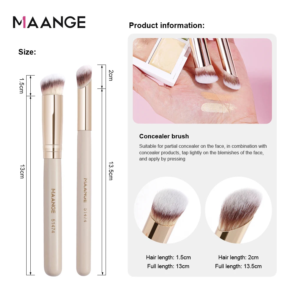MAANGE-Kit de pinceaux de maquillage pour le visage pour femme, correcteur de fond de teint, poils doux, outil de beauté impeccable, coffret cadeau, 4 pièces