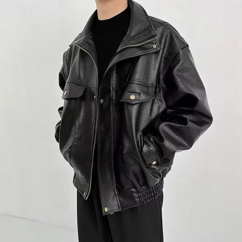 Blouson Aviateur Premium Lencensa - Cuir PU Vintage Unisexe - Qualité Exceptionnelle