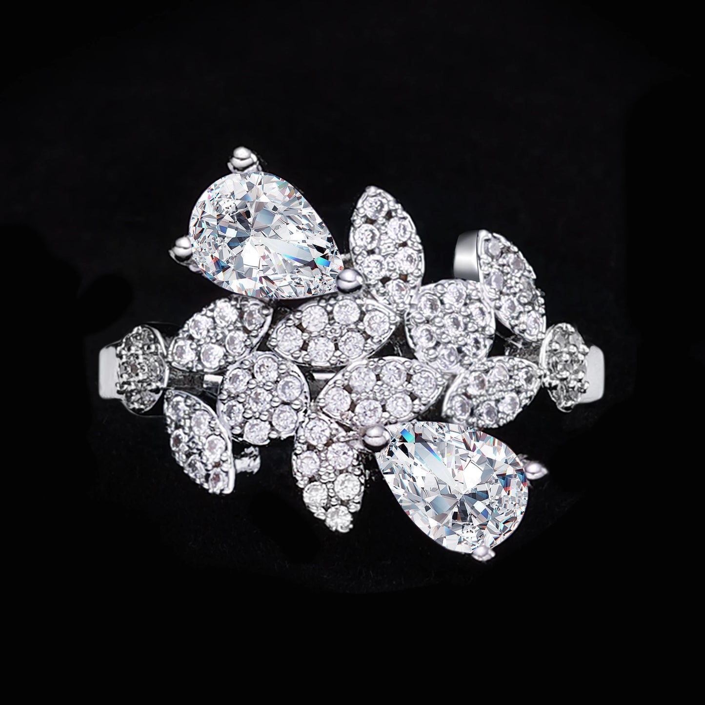Ensemble de bijoux de mariée de luxe avec zircon cubique contre-indiqué, 4 pièces, vente chaude, Dubaï, 2024