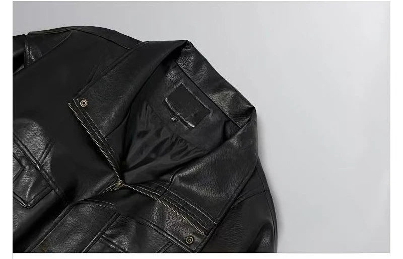 Blouson Aviateur Premium Lencensa - Cuir PU Vintage Unisexe - Qualité Exceptionnelle