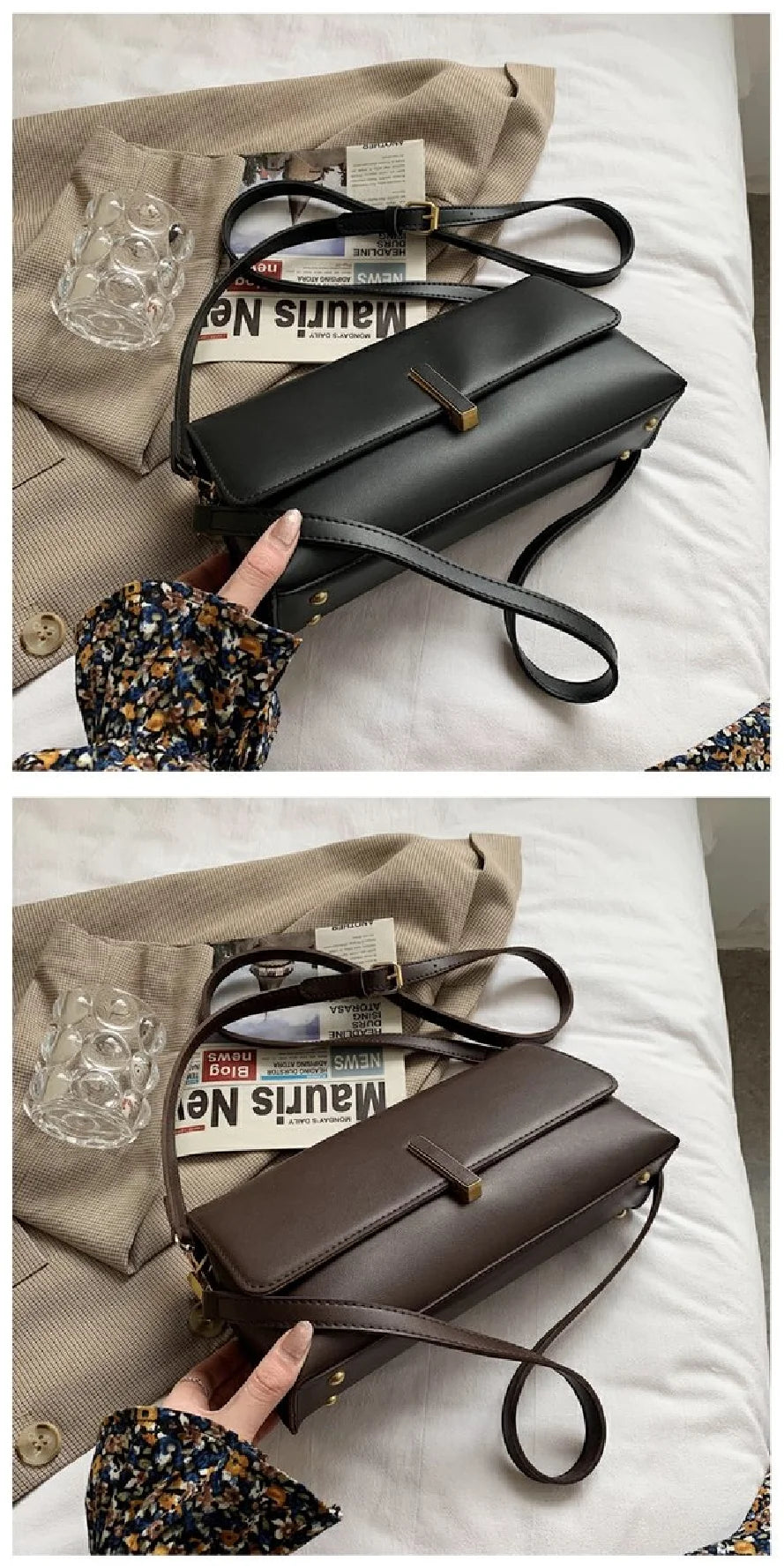 Hot Sacs En Cuir Pu Pour Femmes, Sac Messager Simple, Décontraé, Tout Match, Mode Initiée, Nouveau Style Coréen, Dames