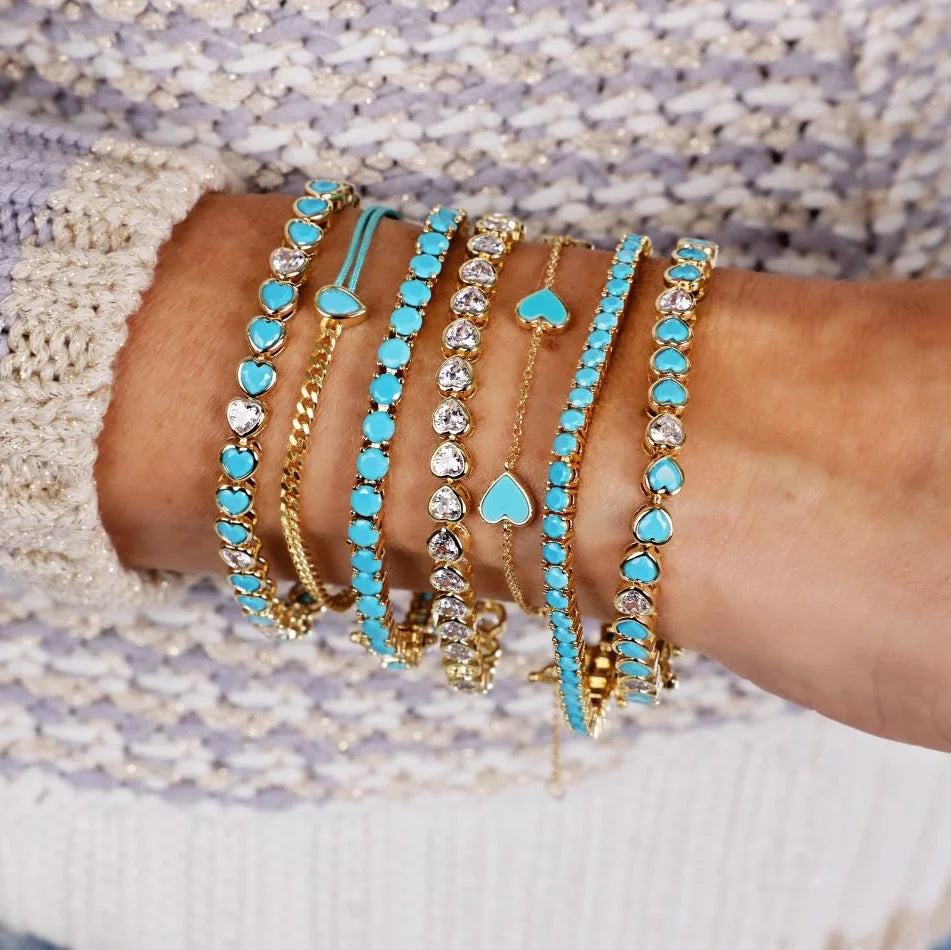 Bracelet en zircone cubique 5A CZ, lunette géométrique de différentes formes, chaîne de Tennis, bijoux classiques à la mode pour femmes