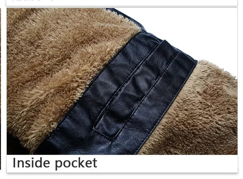 Veste en cuir PU pour hommes, Plus Velvet, Blazer décontracté, Coupe couvertes, CombJacket, Streetwear, Cuir trempé, Vintage
