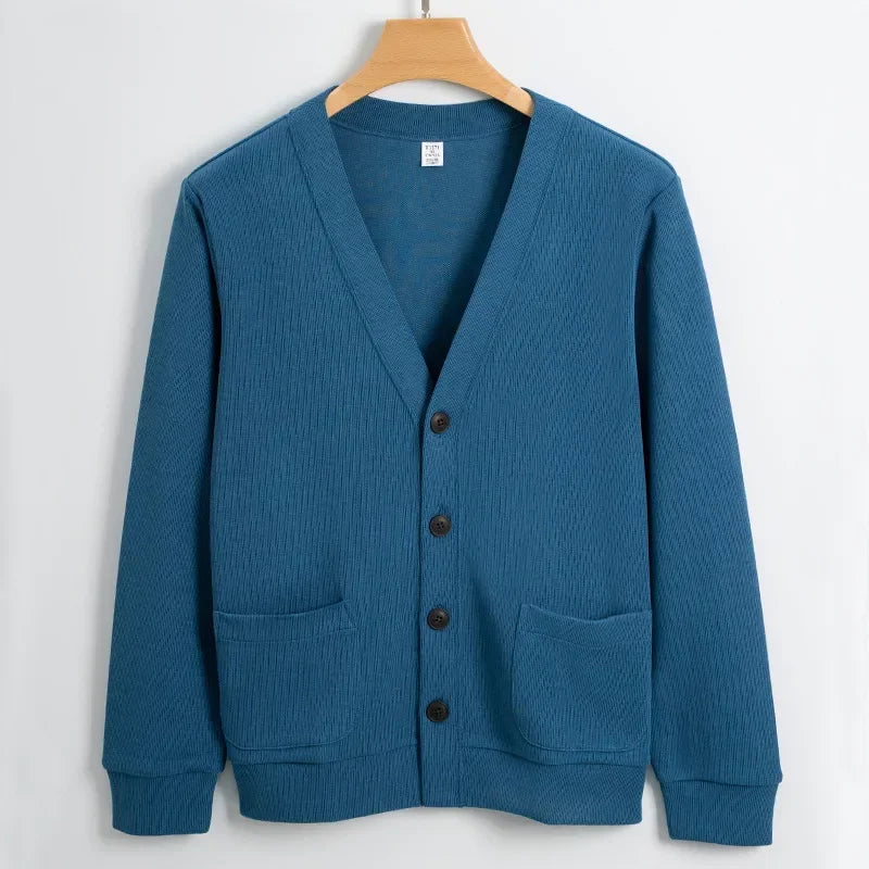 Cardigan Homme BROWON - Pull Col V 80% Coton Mode Coréenne - Lencensa