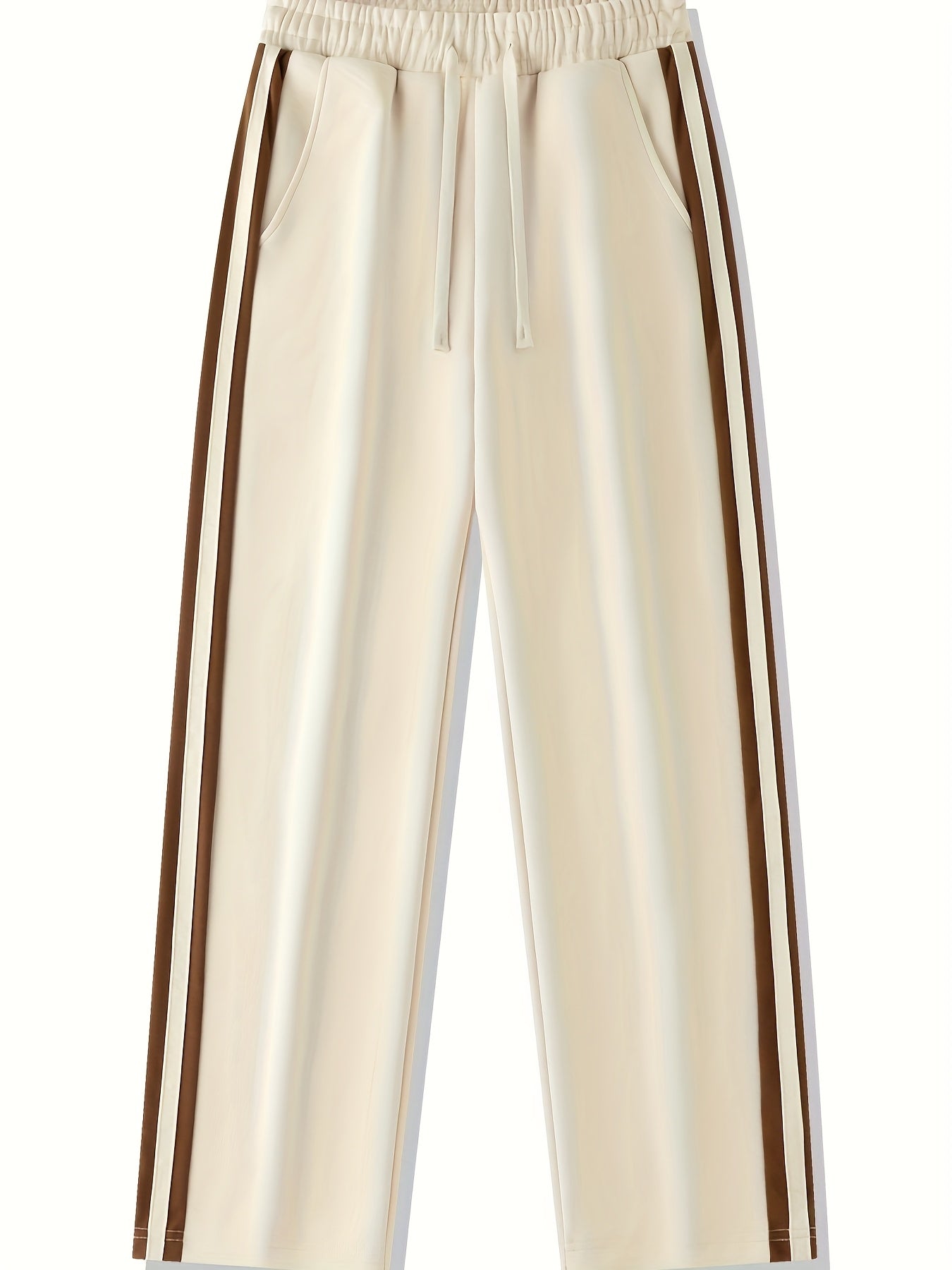 Pantalon Large Rayé Lencensa - Unisexe Sport Casual Toutes Saisons