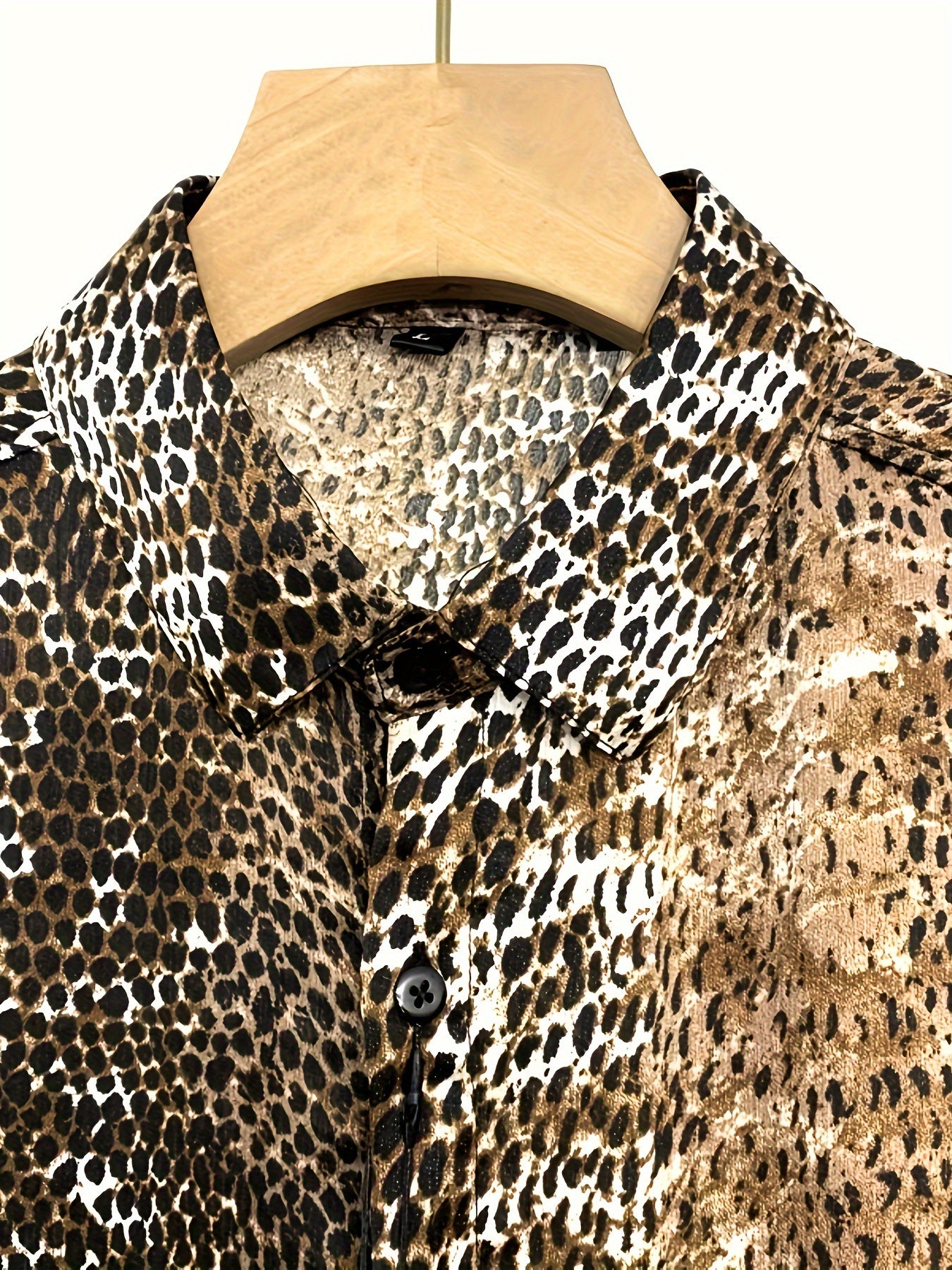 Chemise Motif Serpent Lencensa - Manches Longues Casual Urbain Homme