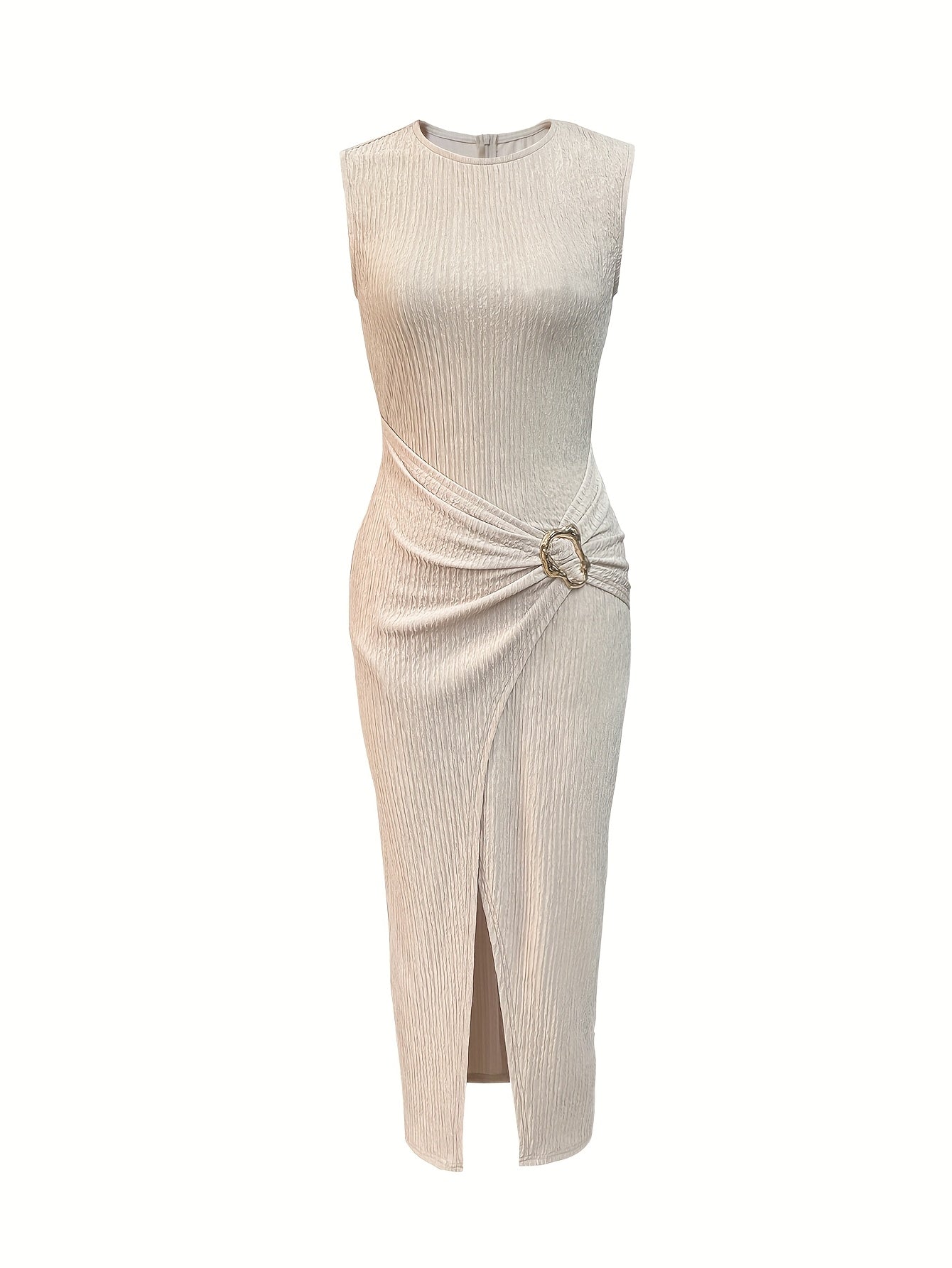 Lencensa - Robe Élégante Sans Manches à Fentes Femme