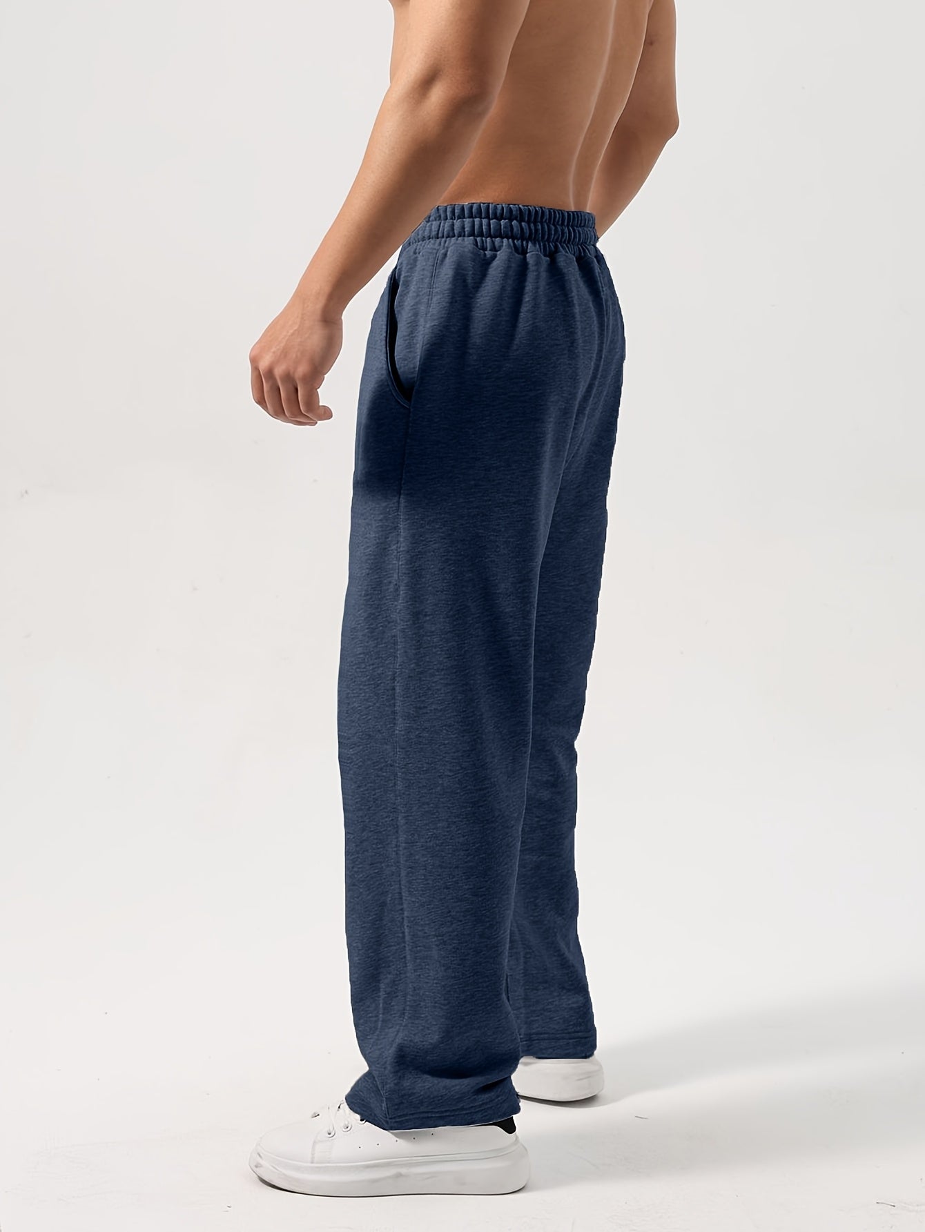 Lencensa - Pantalon Sport Homme Bleu Marine Coupe Droite