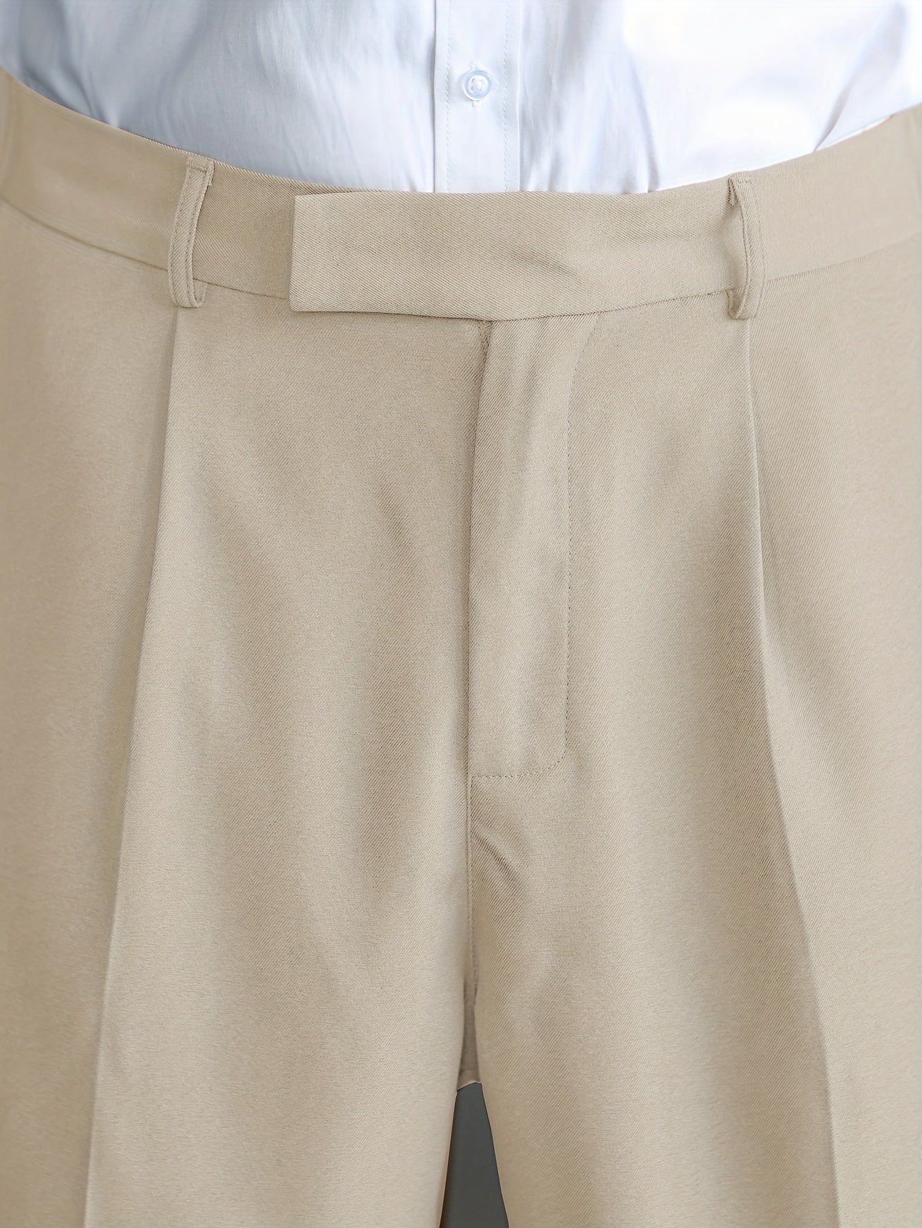 Lencensa - Pantalon Homme Large Beige Coupe Décontractée