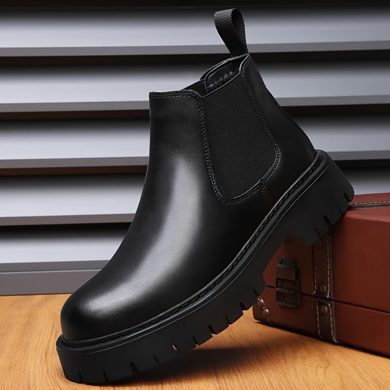 Boots Chelsea Lencensa - Bottines Noires Élastiques Homme