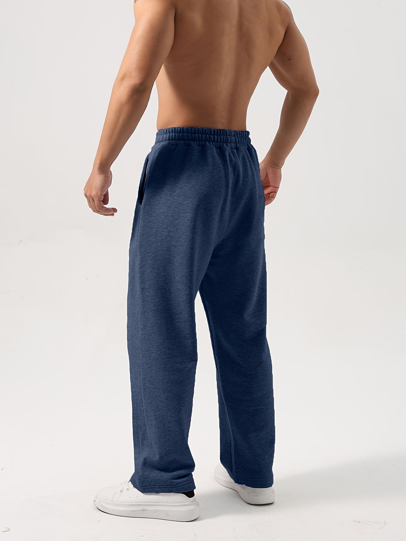 Lencensa - Pantalon Sport Homme Bleu Marine Coupe Droite